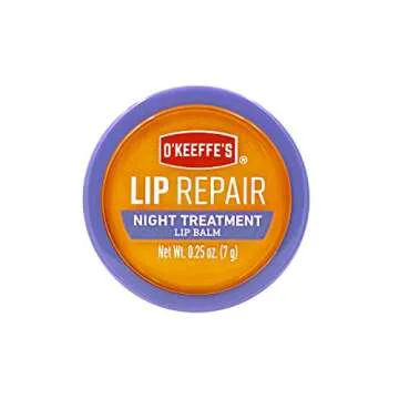 O'Keeffe's Lip Repair Night Treatment Lip Balm for Dry, Cracked Lips - 0.25 Ounce Jar (1 Pack) - Moisturizer Extremely Cracked, Dry Lips
