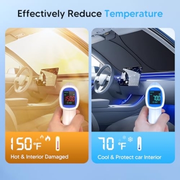 KUST Windshield Sun Shade for 2023-2026 Honda CR-V Accessories - Foldable UV Blocker