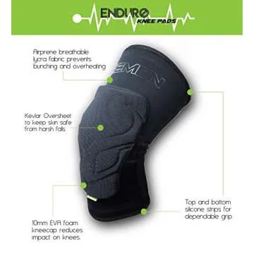 Demon Enduro Mountain Bike Knee Pads|BMX Knee Guards|Snowboard Knee Pads- Ultralight Edition (Comes as a Pair) (XL) Black