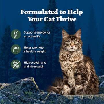 Blue Buffalo Wilderness Natural High-Protein Grain-Free Wet Food for Adult Cats, Duck Paté, 3-oz. Cans, 24 Count