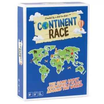 Continent Race Geography Educational Board Game for Kids, Tweens, Family, Friends, Teachers and Clas...