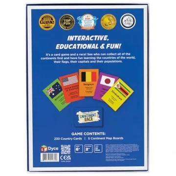 Fun Geography Board Game for Kids and Families - Continent Race