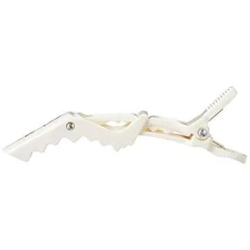 Amber Corner Hair Sectioning Clips Strong Hold White Clip Large Hairdressing Styling Sectioning Alligator Grip Crocodile Claw Clamps 10 Pieces Salon Tool for Women