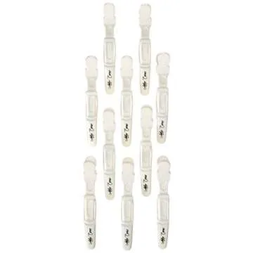 Amber Corner Hair Sectioning Clips Strong Hold White Clip Large Hairdressing Styling Sectioning Alligator Grip Crocodile Claw Clamps 10 Pieces Salon Tool for Women