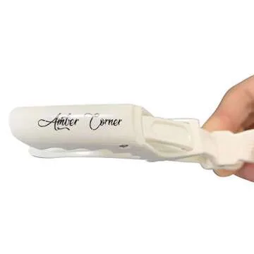 Amber Corner Hair Sectioning Clips Strong Hold White Clip Large Hairdressing Styling Sectioning Alligator Grip Crocodile Claw Clamps 10 Pieces Salon Tool for Women