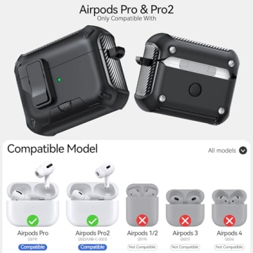 JOREMX for AirPods Pro 2 Case (2023/2022/2019) with Phone Stand and Carbon Fiber Design