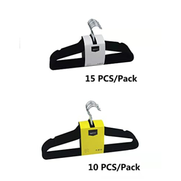 Amazon Basics Velvet Non-Slip Suit Clothes Hangers Pack of 100 Black