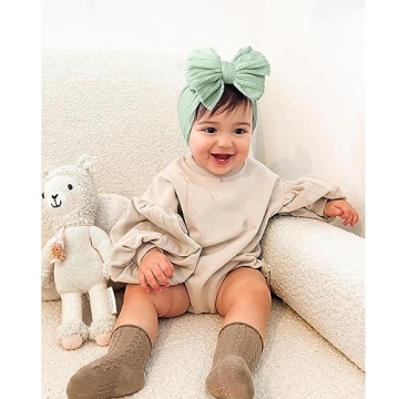 Niceye Handmade Baby Headbands Soft Stretchy Nylon Hair Bands with Bows for Newborn Infant Baby Toddler Girls