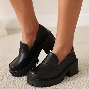 Sungtin Women's Platform Loafers Comfortable Fashionable