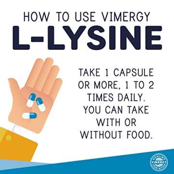 Vimergy L-Lysine – Promotes Healthy Skin, Hair, Nails & Joints* – Supports Healthy Metabolism* – Vegan, Non-GMO & Gluten-Free – 270 Capsules