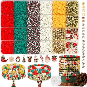 Gionlion Christmas Bead Bracelet Making Kit - DIY Jewelry Craft for Kids