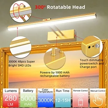 FUNCHDAY Picture Light - 5000mAh Battery Operated