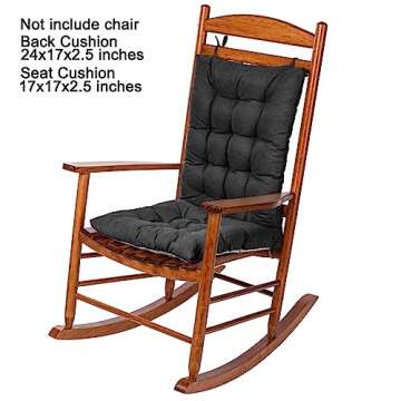 POMIU Rocking Chair Cushion, Chair Cushions, Premium Tufted Back and Seat Cushion Non Skid Slip, Cha...