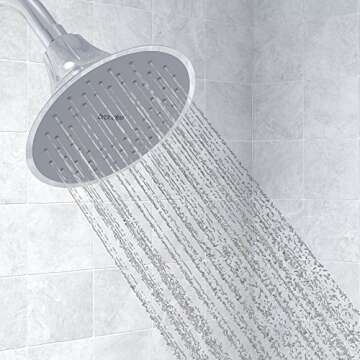 VivaSpring Filtered Shower Head FSH25-CG | Chrome Finish with Slate face and Wide Rain Spray | for softer skin and hair | 6 month filter FF-15 | Certified Filtration