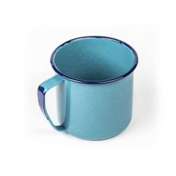 Cinsa 2 qt. Enameled Warmer / Mug (Blue Color) Ideal for heating/boiling water, soup, hot chocolate. Lightweight, heat resistant, easy to clean,diswasher safe.
