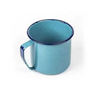 Cinsa 2 qt. Enameled Warmer / Mug (Blue Color) Ideal for heating/boiling water, soup, hot chocolate. Lightweight, heat resistant, easy to clean,diswasher safe.