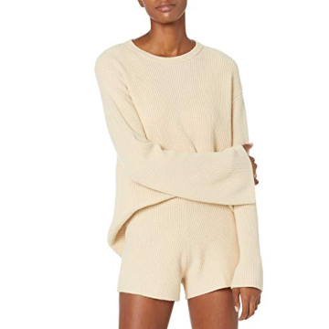 The Drop Women's Alice Crewneck Back Slit Ribbed Pullover Sweater - Luxe & Cozy!