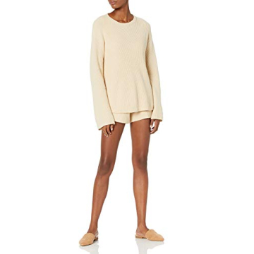 Chic Alice Ribbed Pullover Sweater for Women, Creme Brulee