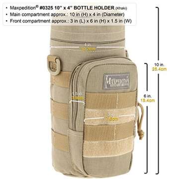 Maxpedition Bottle Holder, Khaki, 10 -Inch x 4 -Inch