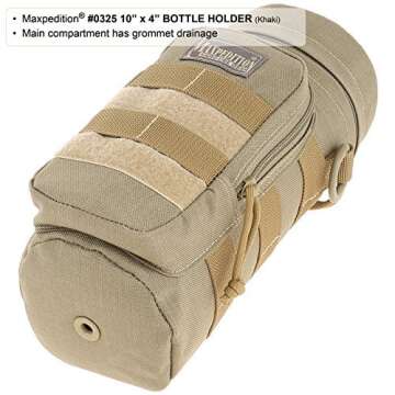 Maxpedition Bottle Holder, Khaki, 10 -Inch x 4 -Inch
