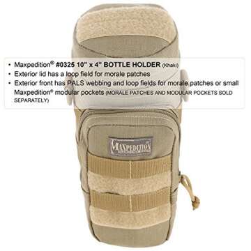 Maxpedition Bottle Holder, Khaki, 10 -Inch x 4 -Inch