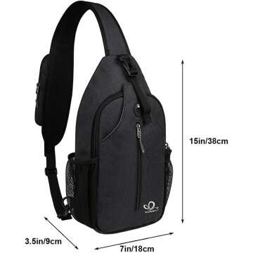 WATERFLY Crossbody Sling Backpack for Travel