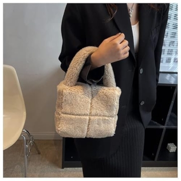 Stylish Fluffy Sherpa Mini Tote Bag for Everyday Fashion
