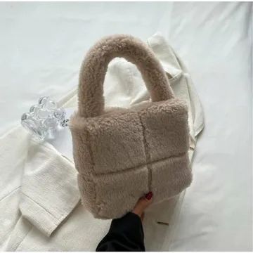 Stylish Fluffy Sherpa Mini Tote Bag for Everyday Fashion