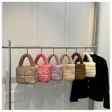 Stylish Fluffy Sherpa Mini Tote Bag for Everyday Fashion