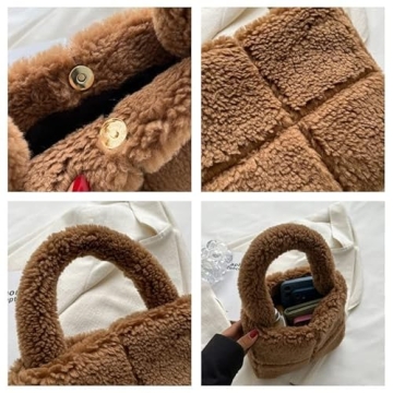 Stylish Fluffy Sherpa Mini Tote Bag for Everyday Fashion
