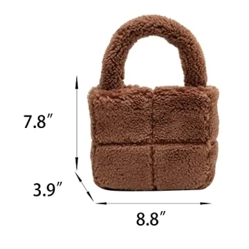 Stylish Fluffy Sherpa Mini Tote Bag for Everyday Fashion