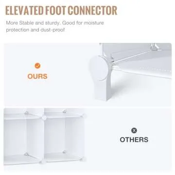 Neprock 16 Cubby Storage Organizer, Closet Clothes Storage Organizer, Cube Shelves Closet Organizers and Storage Shelves for Clothing Storage with Hammer, Bookshelf for Kids (White)