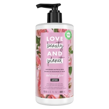 Love Beauty and Planet Delicious Glow Body Lotion Murumuru Butter & Rose for Soft, Glowing Skin Natu...