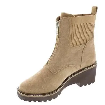 Corkys Womens Boo Round Toe Chelsea Casual Boots Ankle Low Heel 1-2" - Beige - Size 9 M