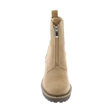 Corkys Womens Boo Round Toe Chelsea Casual Boots Ankle Low Heel 1-2" - Beige - Size 9 M