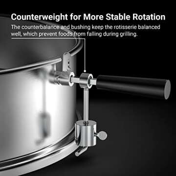 Onlyfire Stainless Steel Rotisserie Ring Kit Barbecue Accessories for Weber 22" Kettle Grill and Oth...