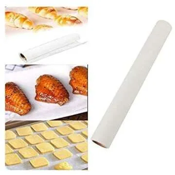 Hromen Baking Paper,30CMX500CM, Baking Parchment Paper, Microwave Oven Cooking Mat Sheet, Unbleached...