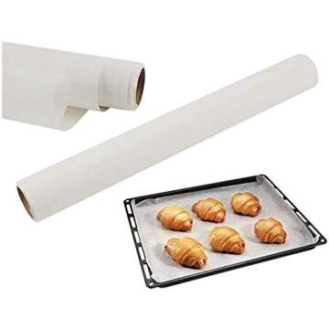 Hromen Baking Paper,30CMX500CM, Baking Parchment Paper, Microwave Oven Cooking Mat Sheet, Unbleached Non-Stick Baking Liners Sheets for Cook Grilling Air Fryer Steaming Bread Cup Cake Cookie BBQ Party