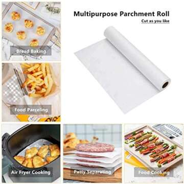 Hromen Baking Paper,30CMX500CM, Baking Parchment Paper, Microwave Oven Cooking Mat Sheet, Unbleached Non-Stick Baking Liners Sheets for Cook Grilling Air Fryer Steaming Bread Cup Cake Cookie BBQ Party