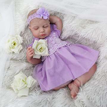 WOOROY Realistic Reborn Baby Dolls - 20 Inch Lifelike Sleeping Baby Doll Girl Real Life Baby Dolls S...