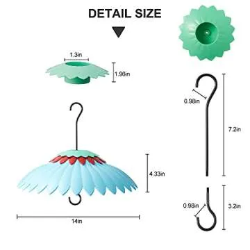Beserie Squirrel Baffle,Hang from Bird Feeders for Outdoors Squirrel Proof, Protect Feed Green Dome Attract Hummingbirds, Moat Proof, Easy to Clean-14inch(Blue)