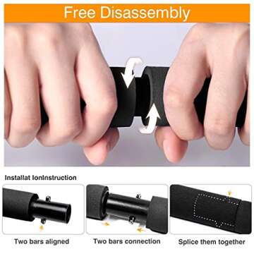 MALOOW Adjustable Pilates Bar Kit with Resistance Bands,Portable Yoga Exercise Sticks&2 Sets Stackable Resistance Bands for Toning Muscle.Stretched Fusion Pilates Home Gym,Full Body Workout,(Black)