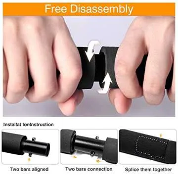 MALOOW Adjustable Pilates Bar Kit with Resistance Bands,Portable Yoga Exercise Sticks&2 Sets Stackable Resistance Bands for Toning Muscle.Stretched Fusion Pilates Home Gym,Full Body Workout,(Black)