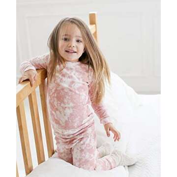 VAENAIT BABY Kids Girls 100% Cotton Sleepwear Pajamas 2pcs Set Prism Pink M