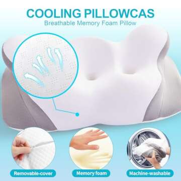Sorftyms Memory Foam Pillow for Neck Pain Relief