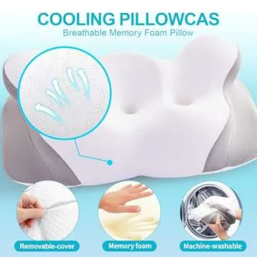 Sorftyms Memory Foam Pillow for Neck Pain Relief