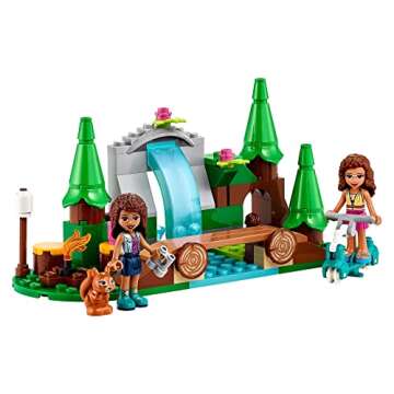 LEGO Friends Forest Waterfall Camping Adventure Set, Building Toys with Andrea and Olivia Mini-Dolls, Toys for 5 Plus Year Old Kids, Girls & Boys, Makes a Great Activity for Kids, 41677