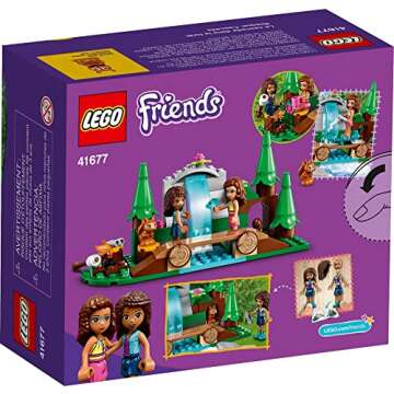 LEGO Friends Forest Waterfall Camping Adventure Set, Building Toys with Andrea and Olivia Mini-Dolls, Toys for 5 Plus Year Old Kids, Girls & Boys, Makes a Great Activity for Kids, 41677