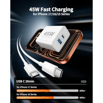 WODENTA 2-Pack 45W Fast Charging iPhone 17 Charger