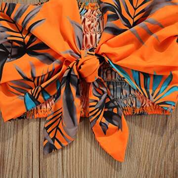 RSRZRCJ Toddler Kids Baby Girls Summer Clothes Off Shoulder Ruffle Crop Tops Ripped Denim Shorts Pants 2PCS Outfits Set